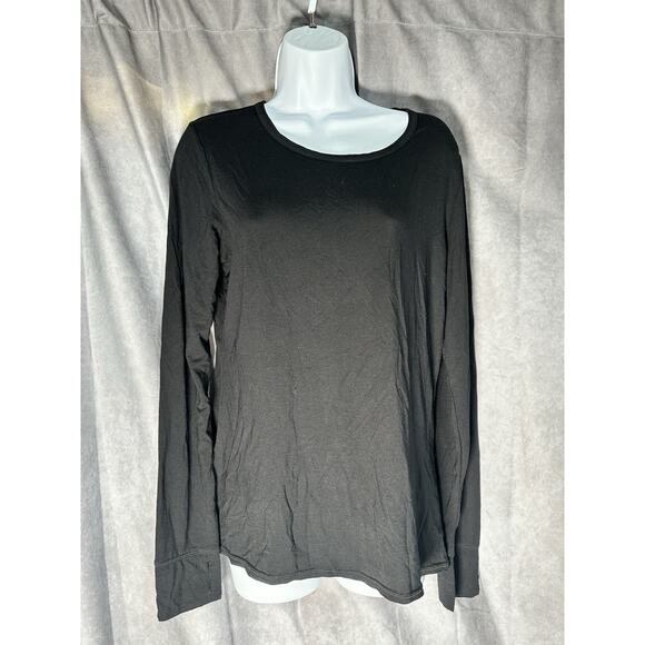 Cuddl Duds Climate Right Women’s L Black Long Sleeve Crew Stretch Shirt - Picture 1 of 2